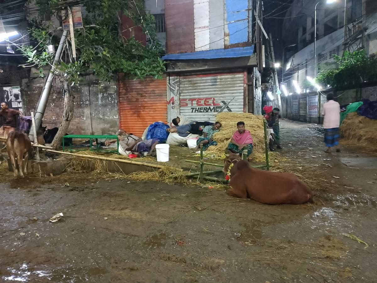 পশুর হাটে বেপারী-খামারীদের রাতযাপন